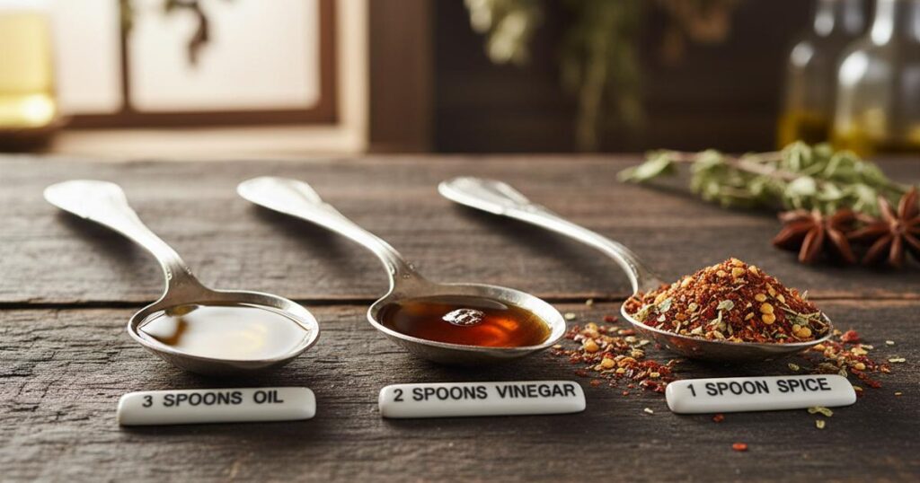 The 3-2-1 ratio recipe for homemade salad dressing.