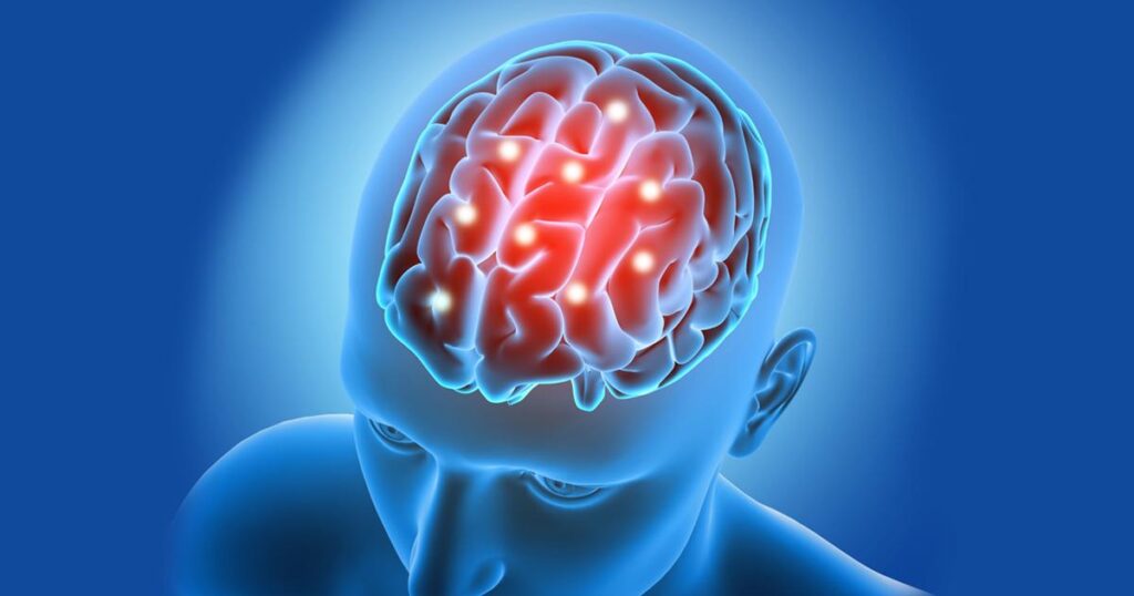 A brain diagram highlighting the prefrontal cortex, which activates during the 5-Second Rule.