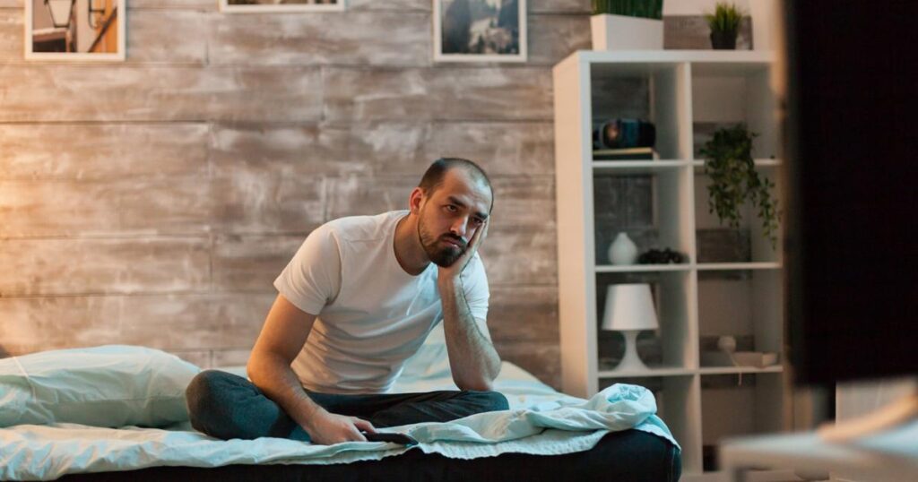 tired person feeling no motivation in morning