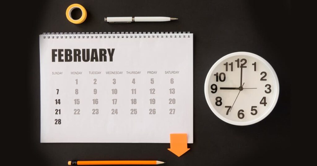 A calendar showing Sunday evening crossing over into a stressful Monday morning.