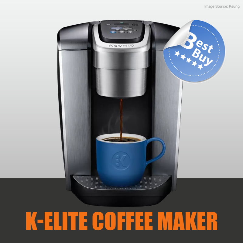 Keurig K-Elite coffee maker in brushed slate finish best reliable machine for daily use.