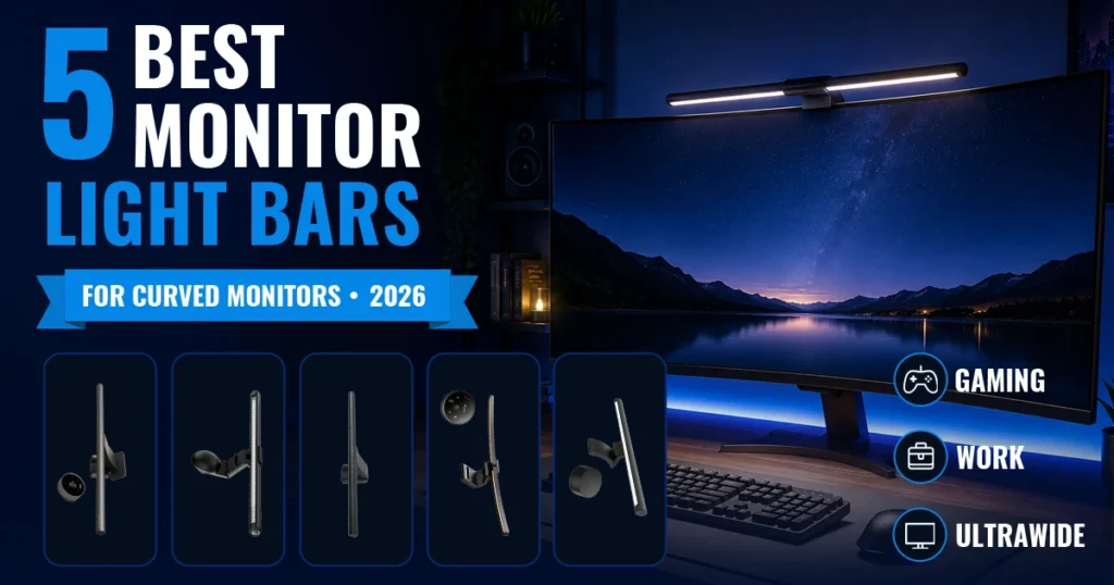 Best monitor light bars for curved monitors in a home office setup